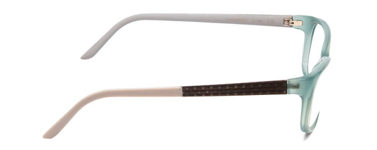 Side View of Porsche Designs P8247-B Designer Bi-Focal Prescription Rx Eyeglasses in Crystal Azure Aqua Blue Grey Unisex Oval Full Rim Acetate 55 mm