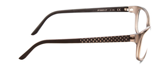 Side View of Porsche Designs P8247-C Unisex Oval Reading Glasses in Crystal Grey Brown 55 mm