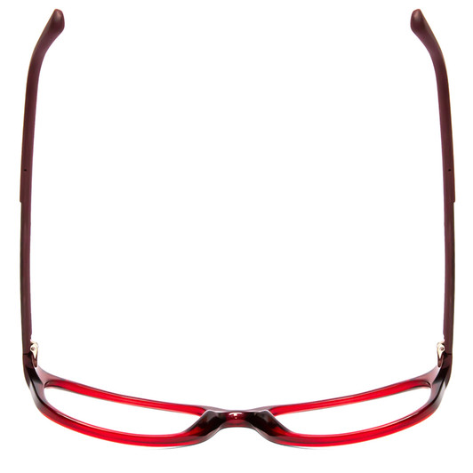 Top View of Porsche Designs P8247-D Designer Single Vision Prescription Rx Eyeglasses in Crystal Red Matte Burgundy Unisex Oval Full Rim Acetate 55 mm