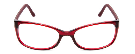 Front View of Porsche Designs P8247-D Designer Bi-Focal Prescription Rx Eyeglasses in Crystal Red Matte Burgundy Unisex Oval Full Rim Acetate 55 mm