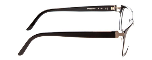 Side View of Porsche Designs P8250-A Unisex Oval Designer Reading Glasses Black Crystal 55 mm