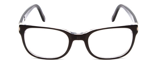 Front View of Porsche Designs P8250-A Designer Single Vision Prescription Rx Eyeglasses in Black Layer Crystal Unisex Oval Full Rim Acetate 55 mm