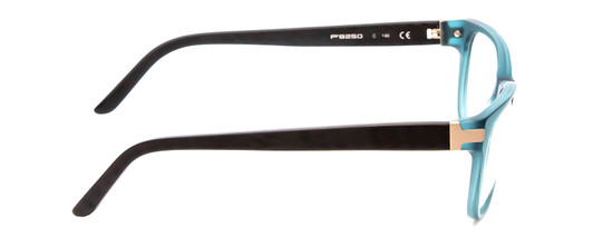 Side View of Porsche P8250-C Oval Designer Reading Glasses Crystal Azure Aqua Blue Black 55mm