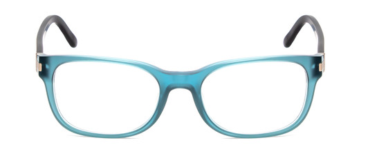 Front View of Porsche P8250-C Oval Designer Reading Glasses Crystal Azure Aqua Blue Black 55mm