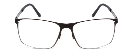 Front View of Porsche Designs P8256-E Designer Single Vision Prescription Rx Eyeglasses in Satin Black Unisex Square Full Rim Metal 55 mm