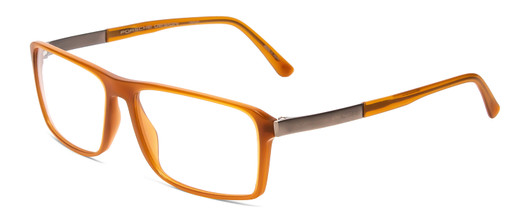 Profile View of Porsche Designs P8259-C Designer Blue Light Blocking Eyeglasses in Matte Crystal Amber Brown Unisex Square Full Rim Acetate 57 mm