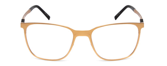 Front View of Porsche Designs P8275-B Unisex Square Reading Glasses in Satin Gold Black 55 mm
