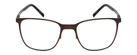 Front View of Porsche Designs P8275-C Designer Single Vision Prescription Rx Eyeglasses in Satin Brown Black Unisex Square Full Rim Metal 55 mm