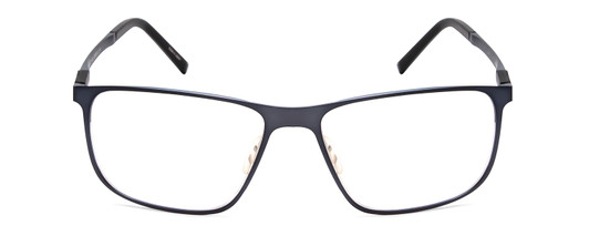 Front View of Porsche Designs P8276-D Unisex Square Reading Glasses in Satin Blue Black 57 mm