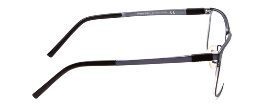 Side View of Porsche Designs P8276-D Designer Progressive Lens Prescription Rx Eyeglasses in Satin Blue Black Unisex Square Full Rim Metal 57 mm