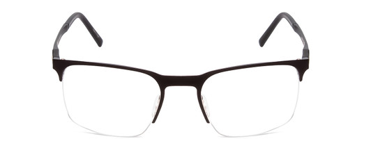 Front View of Porsche Designs P8277-A Designer Single Vision Prescription Rx Eyeglasses in Satin Black/Matte Unisex Square Semi-Rimless Metal 54 mm