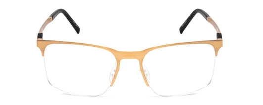 Front View of Porsche P8277-C Unisex .5-Rimless Designer Reading Glasses Satin Gold Black 54mm