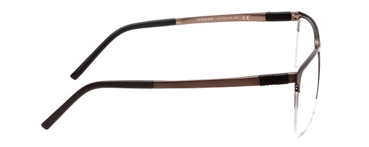 Side View of Porsche Design P8277D Unisex Semi-Rimless Reading Glasses Satin Brown Black 54mm
