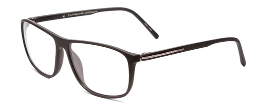 Profile View of Porsche Designs P8278-A Designer Progressive Lens Blue Light Blocking Eyeglasses in Matte Grey Unisex Square Full Rim Acetate 56 mm