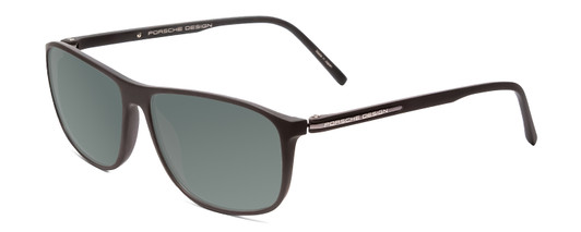 Profile View of Porsche Designs P8278-A Designer Polarized Sunglasses with Custom Cut Smoke Grey Lenses in Matte Grey Unisex Square Full Rim Acetate 56 mm