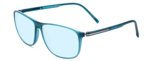 Profile View of Porsche Designs P8278-B Designer Progressive Lens Blue Light Blocking Eyeglasses in Crystal Azure Turquoise Blue Unisex Square Full Rim Acetate 56 mm