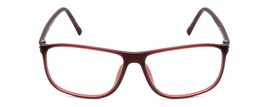 Front View of Porsche Designs P8278-D Designer Single Vision Prescription Rx Eyeglasses in Crystal Red Matte Brown Unisex Square Full Rim Acetate 56 mm