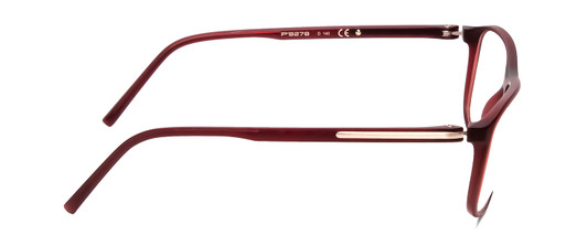 Side View of Porsche Designs P8278-D Designer Progressive Lens Prescription Rx Eyeglasses in Crystal Red Matte Brown Unisex Square Full Rim Acetate 56 mm