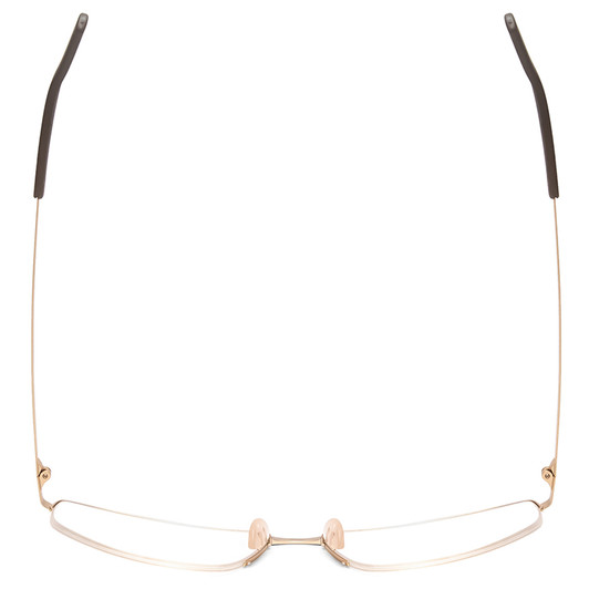 Top View of Porsche Designs P8284-B Designer Single Vision Prescription Rx Eyeglasses in Satin Gold Black Unisex Rectangle Semi-Rimless Metal 59 mm