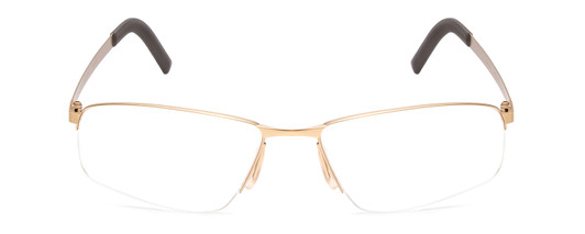 Front View of Porsche Designs P8284-B Designer Single Vision Prescription Rx Eyeglasses in Satin Gold Black Unisex Rectangle Semi-Rimless Metal 59 mm