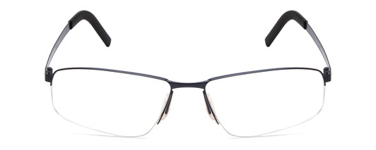 Front View of Porsche P8284C Semi-Rimless Designer Reading Glasses Satin Steel Blue Black 59mm
