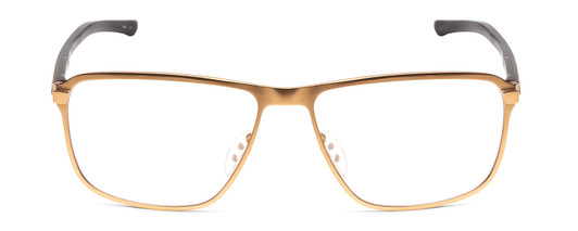Front View of Porsche Designs P8285-B Unisex Square Reading Glasses in Satin Gold Black 56 mm