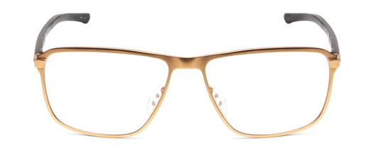 Front View of Porsche Designs P8285-B Designer Progressive Lens Prescription Rx Eyeglasses in Satin Gold Black Unisex Square Full Rim Titanium 56 mm