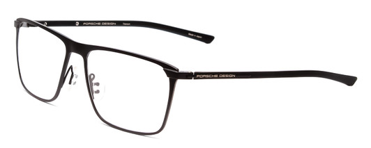 Profile View of Porsche Designs P8286-A Designer Blue Light Blocking Eyeglasses in Satin Black/Matte Unisex Square Full Rim Titanium 56 mm