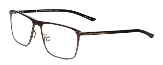 Profile View of Porsche Designs P8286-B Designer Blue Light Blocking Eyeglasses in Satin Brown Unisex Square Full Rim Titanium 56 mm
