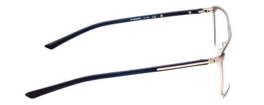Side View of Porsche Designs P8286-D Designer Progressive Lens Prescription Rx Eyeglasses in Palladium Silver Black Unisex Square Full Rim Titanium 56 mm