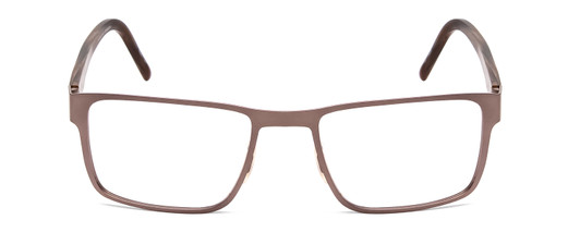 Front View of Porsche Designs P8292-B Designer Single Vision Prescription Rx Eyeglasses in Satin Grey Brown Marble Horn Unisex Square Full Rim Metal 54 mm