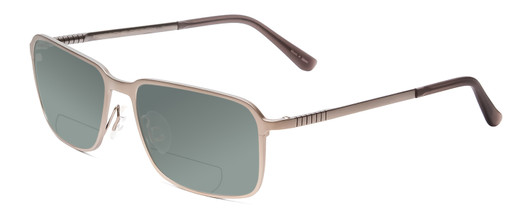 Profile View of Porsche Designs P8293-B Designer Polarized Reading Sunglasses with Custom Cut Powered Smoke Grey Lenses in Silver Black Unisex Square Full Rim Titanium 55 mm