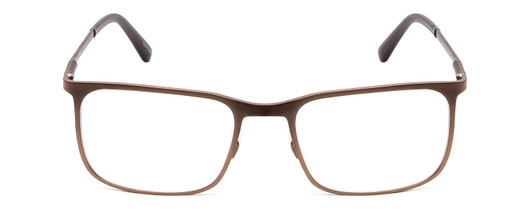 Front View of Porsche Designs P8294-D Designer Single Vision Prescription Rx Eyeglasses in Satin Brown Black Unisex Square Full Rim Titanium 54 mm