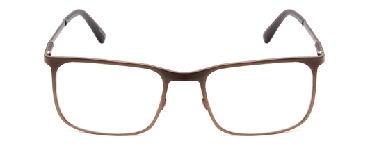 Front View of Porsche Designs P8294-D Designer Progressive Lens Prescription Rx Eyeglasses in Satin Brown Black Unisex Square Full Rim Titanium 54 mm