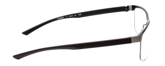 Side View of Porsche Designs P8297-D Designer Single Vision Prescription Rx Eyeglasses in Blue Silver Black Unisex Square Semi-Rimless Titanium 58 mm