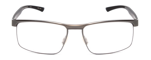 Front View of Porsche Designs P8297-D Designer Bi-Focal Prescription Rx Eyeglasses in Blue Silver Black Unisex Square Semi-Rimless Titanium 58 mm