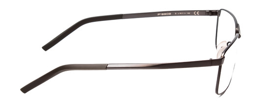 Side View of Porsche Designs P8302-B Unisex Square Designer Reading Glasses Silver Grey 58 mm
