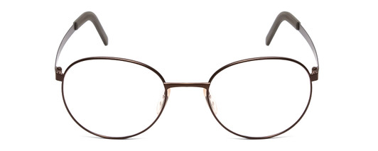 Front View of Porsche Designs P8315-B Designer Bi-Focal Prescription Rx Eyeglasses in Satin Brown Copper Unisex Round Full Rim Metal 52 mm