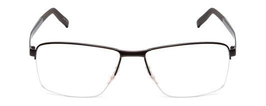 Front View of Porsche Designs P8318-D Designer Bi-Focal Prescription Rx Eyeglasses in Anthracite Silver Black Unisex Square Semi-Rimless Metal 55 mm