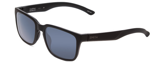 Profile View of Smith Headliner Unisex Sunglasses in Matte Black/ChromaPop Polarized Black 55 mm