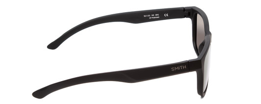 Side View of Smith Headliner Unisex Sunglasses in Matte Black/ChromaPop Polarized Black 55 mm