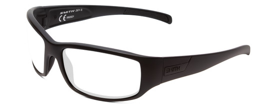 Profile View of Smith Optics Prospect Designer Reading Eye Glasses in Matte Black Unisex Wrap Full Rim Acetate 61 mm