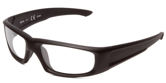 Profile View of Smith Optics Hudson Designer Reading Eye Glasses in Black Unisex Rectangle Full Rim Acetate 59 mm