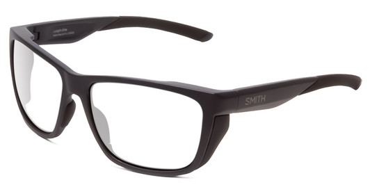 Profile View of Smith Optics Longfin Elite Designer Reading Eye Glasses in Matte Deep Ink Navy Blue Cobalt Unisex Wrap Full Rim Acetate 59 mm