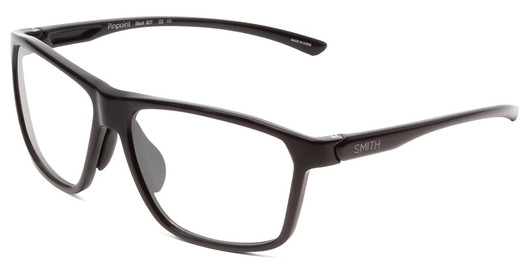 Profile View of Smith Pinpoint Unisex Square Sunglasses in Black/Photochromic Clear to Gray 59mm