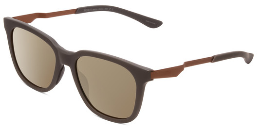 Profile View of Smith Optics Roam Designer Polarized Sunglasses with Custom Cut Amber Brown Lenses in Matte Gravy Grey Unisex Classic Full Rim Acetate 53 mm