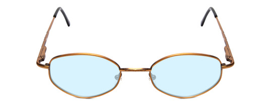 Front View of Reptile Boa Designer Blue Light Blocking Glasses Antique Bronze Metal Round 57mm