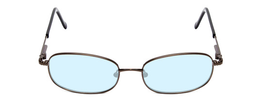 Front View of Reptile Skink Designer Progressive Blue Light Glasses Oval Gun Metal Silver 60mm
