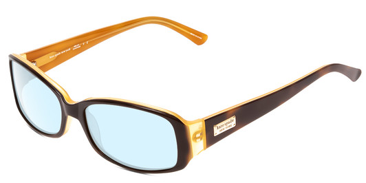 Profile View of Kate Spade Paxton/N/S Designer Blue Light Blocking Eyeglasses in Tortoise Saffron Caramel Ladies Oval Full Rim Acetate 53 mm