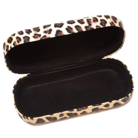 Calabria Large Leopard Animal Print Hard Clamshell Eye/Sunglass Case in 3 Colors